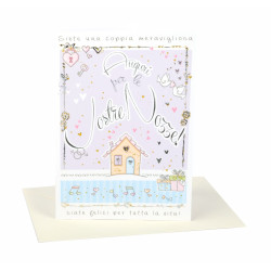 Biglietti auguri MATRIMONIO argento 3pz