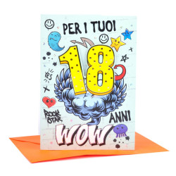 Biglietti auguri 18 anni 3D 3pz