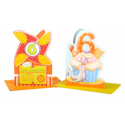 Biglietti auguri compleanno 6 anni 6pz Biglietti auguri compleanno 6 anni 6pz