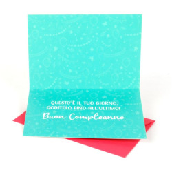 Biglietti COMPLEANNO glitter scritte 3D 2pz Biglietti COMPLEANNO glitter scritte 3D 2pz
