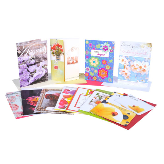 Biglietti auguri FIORI 12pz