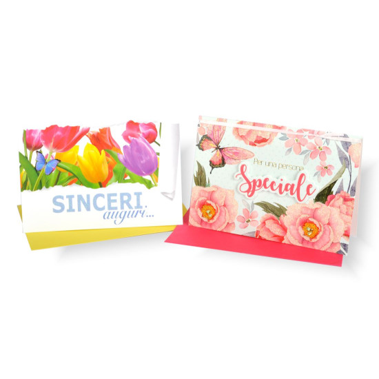 Biglietti auguri FIORI 12pz