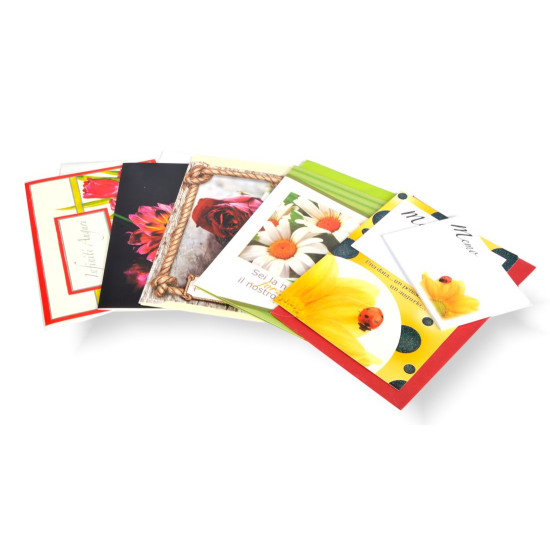 Biglietti auguri FIORI 12pz