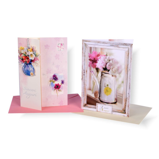 Biglietti auguri FIORI 12pz Biglietti auguri FIORI 12pz