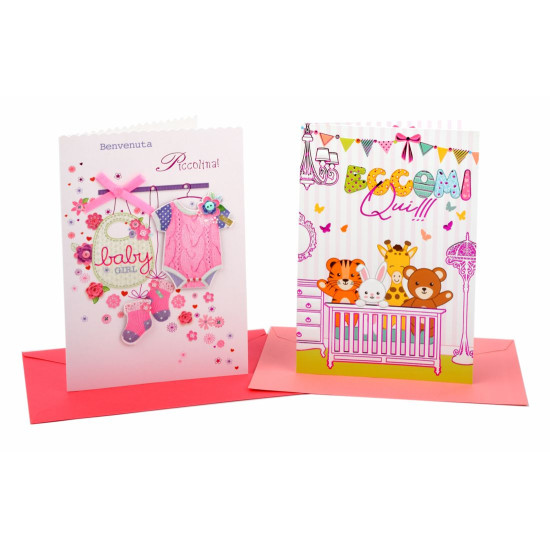 Biglietti auguri NASCITA BIMBA 8pz Biglietti auguri NASCITA BIMBA 8pz