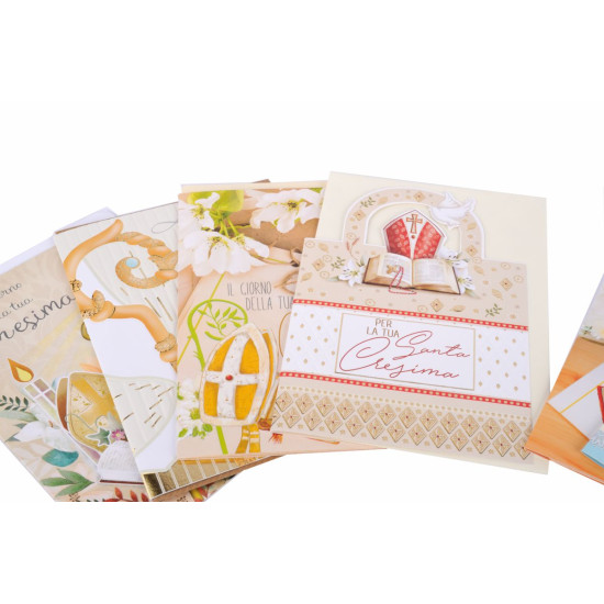 STOCK biglietti SANTA CRESIMA assortiti 27pz