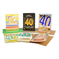 Biglietti auguri COMPLEANNO 40 anni  9pz