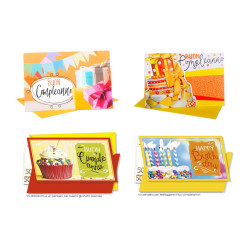 Biglietti COMPLEANNO portasoldi 4pz