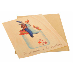 Biglietti e cartoline in legno 6pz