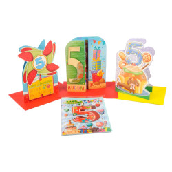 Biglietti auguri 5 anni 4pz