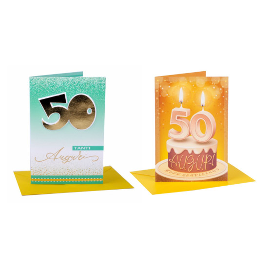 Biglietti COMPLEANNO 50 anni 2pz Biglietti COMPLEANNO 50 anni 2pz