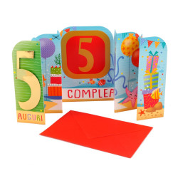 Biglietti auguri 5 anni 4pz Biglietti auguri 5 anni 4pz