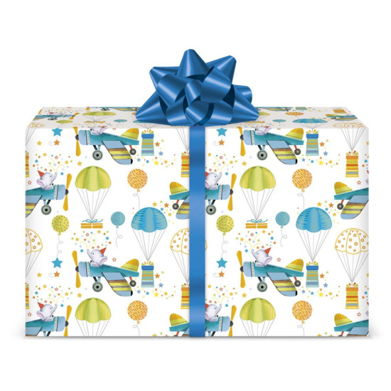Fogli Carta regalo AEREI MONGOLFIERE 12 fogli