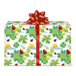 Fogli Carta regalo COCCINELLE QUADRIFOGLI 12 fogli