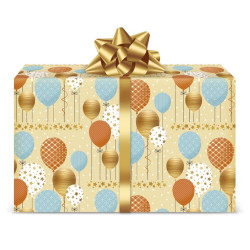 Carta regalo PALLONCINI ORO 12 fogli