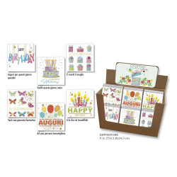 Biglietti MINI Boutique auguri e buon compleanno 60pz