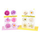Biglietti auguri COMPLEANNO fiori glitter 12pz