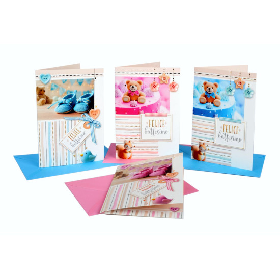 Biglietti BATTESIMO oro 12pz