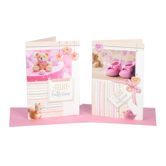 Biglietti BATTESIMO oro 12pz