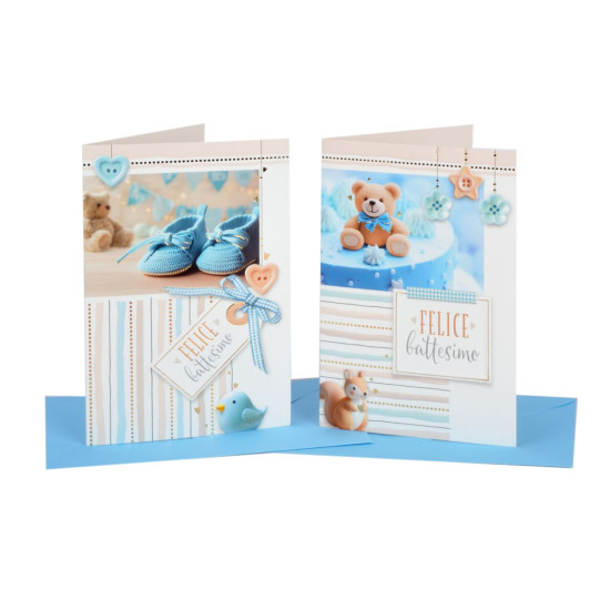 Biglietti BATTESIMO oro 12pz