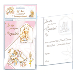 Inviti COMUNIONE E CRESIMA ragazza 20pz