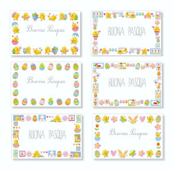 Cartoncini augurali PASQUA mini 9x14cm 60pz