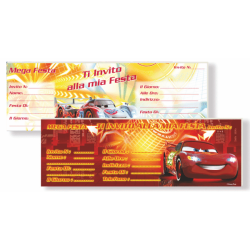 Blocchetti invito feste CARS DISNEY 10pz