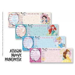 Blocchetti invito compleanno PRINCIPESSE Disney 20pz