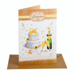 Biglietti auguri ANNIVERSARIO Happy Green 6pz