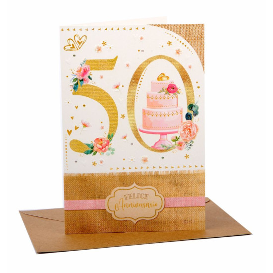 Biglietto 50 anniversario HAPPY GREEN 6pz Biglietto 50 anniversario HAPPY GREEN 6pz