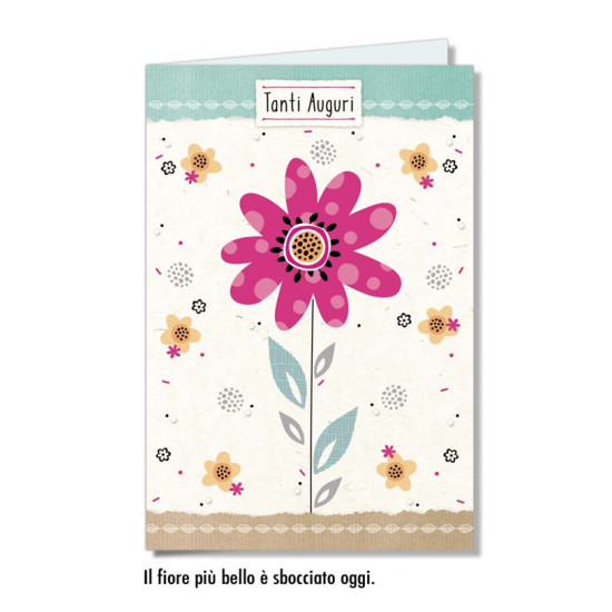 Biglietto "Tanti auguri" HAPPY GREEN 6pz Biglietto "Tanti auguri" HAPPY GREEN 6pz