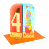 Biglietti auguri COMPLEANNO 4 anni teatrino 6pz