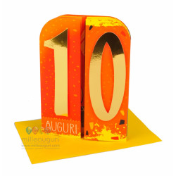 Biglietti auguri COMPLEANNO 10 anni teatrino 6pz