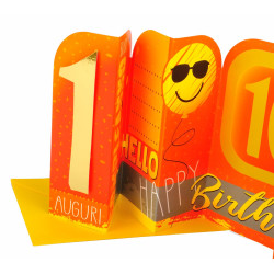 Biglietti auguri COMPLEANNO 10 anni teatrino 6pz