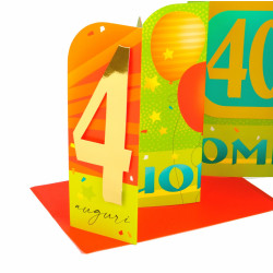 Biglietti auguri COMPLEANNO 40 anni teatrino 6pz Biglietti auguri COMPLEANNO 40 anni teatrino 6pz