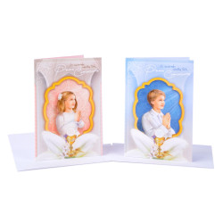 Biglietti auguri COMUNIONE ragazzi 12pz