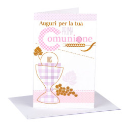 Biglietti auguri COMUNIONE oro mini 12pz Biglietti auguri COMUNIONE oro mini 12pz