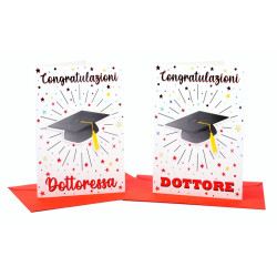 Biglietti auguri LAUREA 3D applicazione 12pz