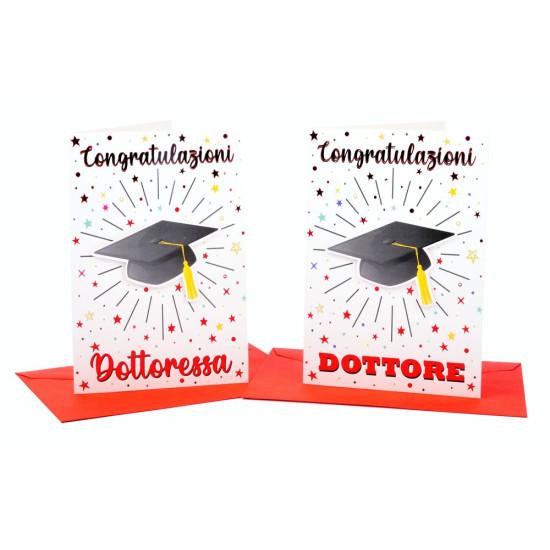 Biglietti auguri LAUREA 3D applicazione 12pz Biglietti auguri LAUREA 3D applicazione 12pz