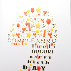 Biglietti auguri COMPLEANNO 2 anni decorato 6pz Biglietti auguri COMPLEANNO 2 anni decorato 6pz