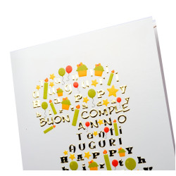 Biglietti auguri COMPLEANNO 3 anni decorato 6pz Biglietti auguri COMPLEANNO 3 anni decorato 6pz