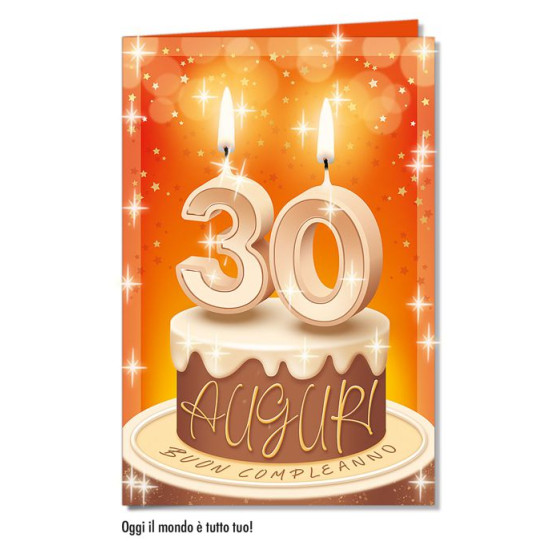 Biglietti augurali compleanno 30 anni 6pz