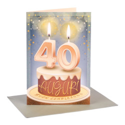 Biglietti augurali compleanno 40 anni 6pz Biglietti augurali compleanno 40 anni 6pz