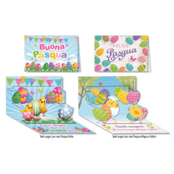 Biglietti auguri PASQUA pop up 12pz