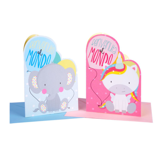 Biglietti congratulazioni NASCITA 12pz