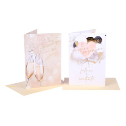 Biglietti auguri MATRIMONIO oro 3D 12pz