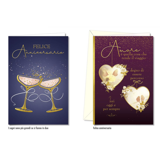 Biglietti augurali ANNIVERSARIO 12pz