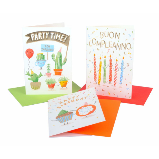 Biglietti auguri BUON COMPLEANNO 12pz