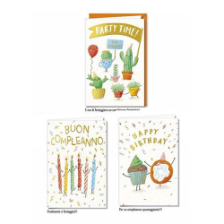 Biglietti auguri BUON COMPLEANNO 12pz