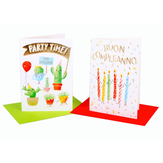 Biglietti auguri BUON COMPLEANNO 12pz